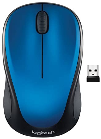 Logitech M317 Wireless Mouse, 2.4 GHz with USB Receiver, 1000 DPI Optical Tracking, 12 Month Battery, Compatible with PC, Mac, Laptop, Chromebook - Blue