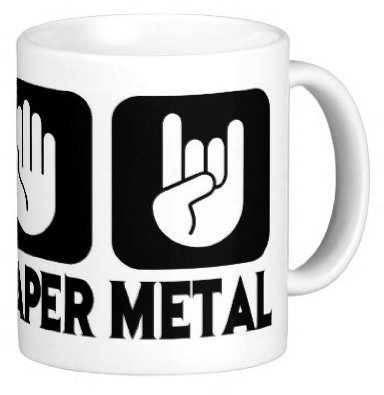 Touchlines Stein Papier Rock Kaffeebecher White, OS