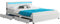 Juskys Polsterbett Lyon 180x200 cm mit Bettkasten, LED Beleuchtung, Lattenrost & Kunstleder, weiß, Bett Bettgestell Doppelbett Ehebett
