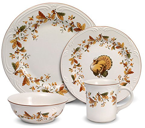 Pfaltzgraff Autumn Berry - Vajilla de 16 piezas, servicio para 4, multicolor