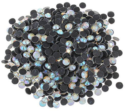 Perlin - Hotfix Strasssteine, 7200stk, Crystal AB, 3mm SS10 Kristall AB, zum Aufbügeln, Hotglue, Glitzersteine Rhinestone Glass Strass Perlen