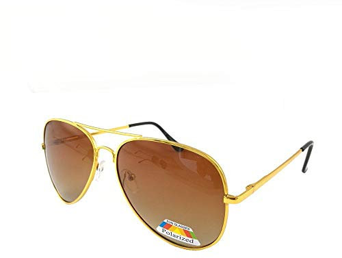 ASVP Shop Polarized Gold Brown Sunglasses UV400 Designer Mens Ladies Shades