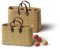 Einkaufstasche JONK aus Stroh mit Ledergriffen 3690/2-3L - Shopper (46 x 17 x 30/43 cm)