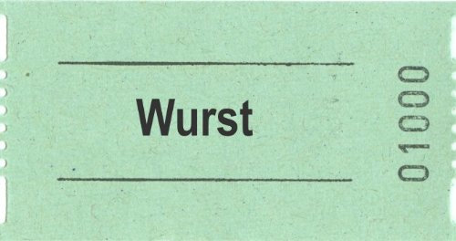 Rollen-Gutschein - Wurst - 1000 Stück grün