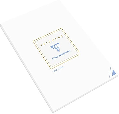 Clairefontaine 6174C - Korrespondenz-Block Triomphe 50 Blatt liniert DIN A4-21x29,7 cm, 90g, 1 Block, weiß