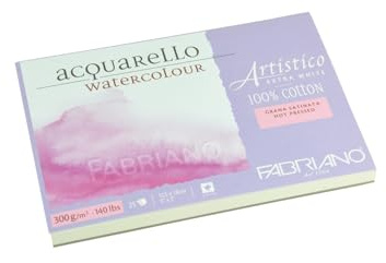 Fabriano - 71-00301218 - AEW BL 4CO Watercolour Paper - 12.5 x 18cm Extra White