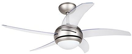 Orbegozo CP 54132 - Ventilador de techo con mando a distancia, 3 velocidades, 5 aspas, silencioso, 112 cm de diámetro, 55 W de potencia, gris y transparente