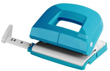 Novus E 216 Locher (16 Blatt Lochleistung, mit Anschlagschiene, für Büro und Schreibtisch) Petrol glänzend