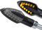 LED Mini Micro Motorrad Blinker Sliver Vinci schwarz smoke getönt E-geprüft vorn hinten (1 Paar)