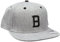 MSTRDS Unisex Letter Snapback B Baseball Cap, B Heather Grey, Large