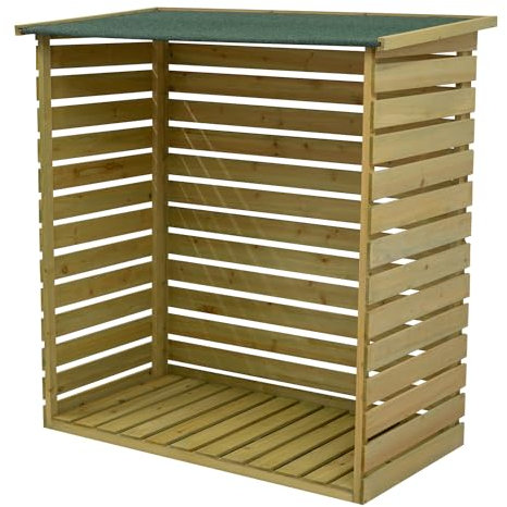 Woodside Treated Wooden Heavy Duty Log Store Garden Storage Shed