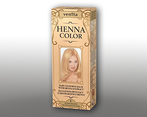 Venita - Henna Color Balm - Strahlendes Sunny Blonde - 100% Natürliche Formel - 24 Farben Verfügbar - Glänzendes Finish - Einfache Anwendung - Sunny Blonde - 75ml