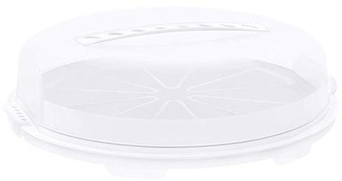 Rotho Fresh campana de pastel plano, Plástico (PP) sin BPA, blanco/transparente, (35.5 x 34.5 x 11.6 cm)