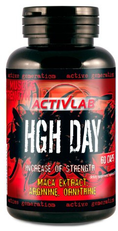 Activlab HGH Day - 60 caps | Maca Extract, L-Arginine, L-Ornithine HCL, Zinc| Natural Formula | Preworkout | Bodybuilding, Powerlifting, Combat Sports