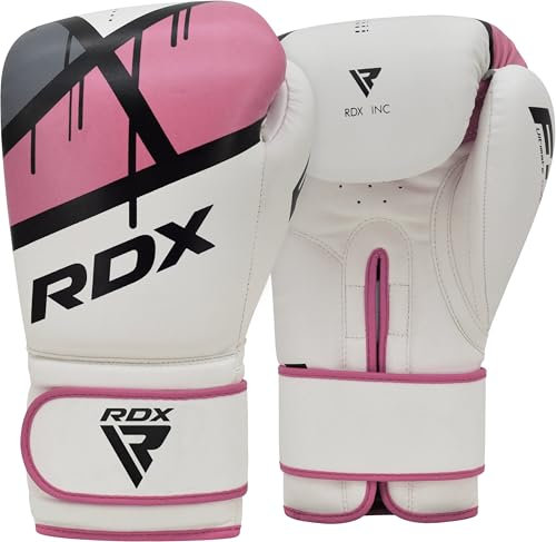 RDX Boxhandschuhe Damen Frauen, Muay Thai Kickboxen Sparring, Maya Hide Leder, Rosa Boxing Gloves Women, Boxsack Kampfsport MMA Training, Kickboxhandschuhe Sandsack Punchinghandschuhe