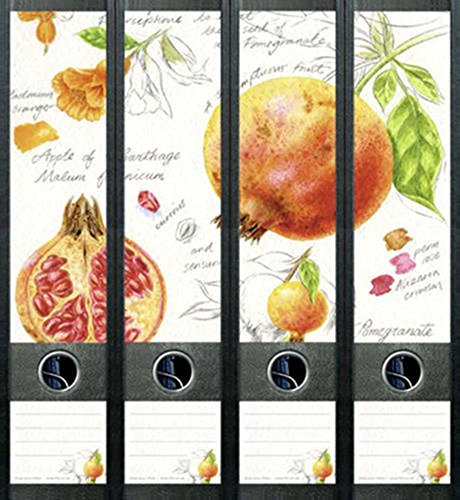 Ordnerrücken Granatapfel Apfel Obst Ordner Ordneraufkleber Aufkleber Deko 428