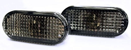 Seitenblinker Schwarz Oval Links+Rechts Set Eintragungsfrei Passend für Seat Ibiza (ab 93-) für Cordoba (93-08) für Alhambra (96-05) für Toledo (91-99) für Leon (91-99) für Altea (ab 04-)