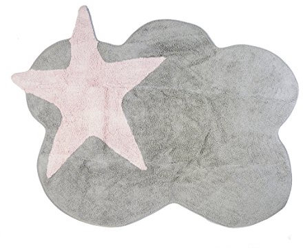 100% Baumwolle Teppich Maschine waschbar fr Aratextil. Collection Mimosa Gris_Rosa 120x160 cms