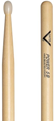 Vater Drumsticks VHP5BN - Power 5B American Hickory Series - Oval Nylon Tip