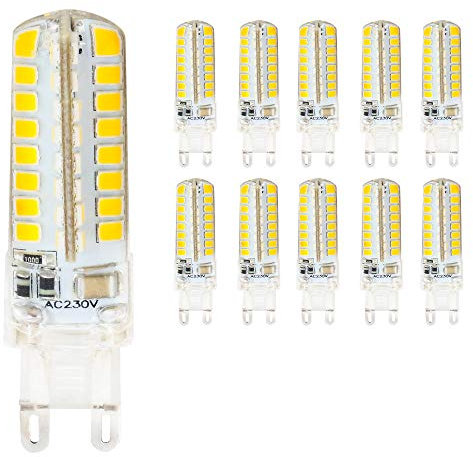 Mengjay® 10 Stück - G9 LED Leuchtmittel 4.5Watt 64 SMD 2835 Energiesparlampe Stiftsockel Lampe Birne 380-400Lumen 360 Abstrahlwinkel AC200-240V Warmweiß