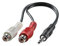 marque+generique Value 11.99.4340 Jack audio Câble de raccordement [1x Jack mâle 3.5 mm - 2x Cinch-RCA femelle] 0.20 m noir blindé