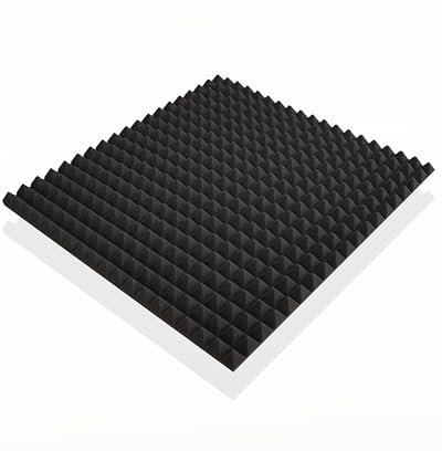 20x Pyramiden-Schaumstoff, Platten je ca. 50x50x3cm (=ca. 5m²) in Anthrazit-Schwarz, Schall-Akustik, Dämmung