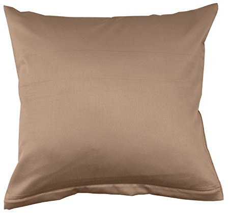 Lorena Uni Classic Mako-Satin Kissen Bezug einfarbig Baumwolle (Bahama, 80 cm x 80 cm)
