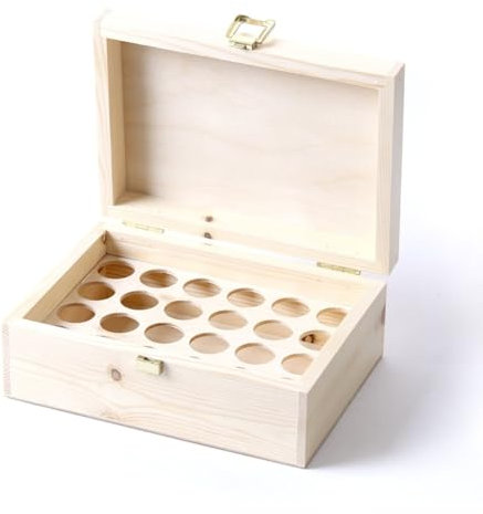 Mystic Moments Wooden Aromatherapy Gift Box - (Empty But Can Hold 24 x 10ml Glass Bottles)