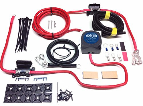 2mtr Split Charge Relay kit with Cargo 12V 140amp Voltage sense Relay & 110amp Leads SCKC302