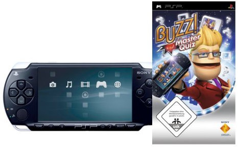 PlayStation Portable - PSP Console Slim&Lite Piano Black inkl. Buzz! Master Quiz [import allemand]