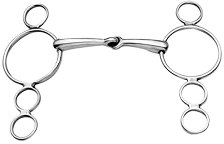 Korsteel Stainless Steel Jointed 3 Ring Dutch Gag Bit