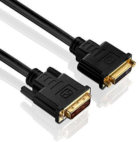 PureInstall PI4100-050 Single Link DVI-Verlängerung (DVI-D Buchse (18+1) auf DVI-D Stecker (18+1)), 5m, schwarz
