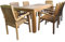 LINDER Sitzgruppe Holz 180x90x75cm Tisch 6X Sessel Teak Balkon Terrasse Gartengarnitur