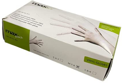 100 Stück Vinyl Handschuhe - puderfrei in S,M,L oder XL (Large (L))