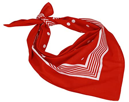 Betz Nickituch XXL Hexentuch Größe 70 x 70 cm Punkte Bandana Kopftuch Halstuch 100% Baumwolle Farbe: rot