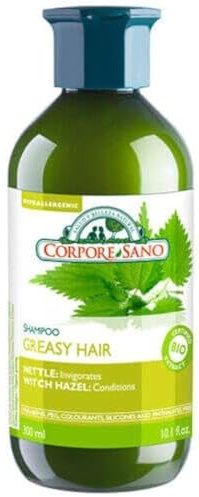 CORPORE SANO Nettle,Witch Hazel and Lime Shampoo-No Parabens-Certified Organic- Hypoallergenic-Greasy Hair-300 ml/10.1 fl. oz.