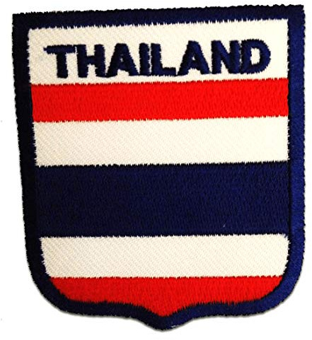 Catch the Patch Thailand Flagge Fahne - (Größe: 6,5 x 7,3 cm) Aufnäher, Bügelbilder, Aufbügler, Applikationen, Patches, Sticker zum Aufbügeln oder Aufnähen – für Kleidung, Taschen, Jacken