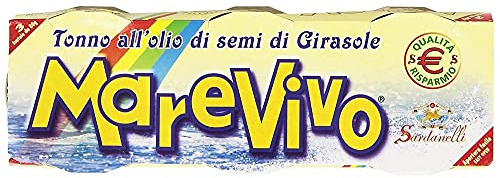 Marevivo Sardanelli Tonno all'Olio di Semi di Girasole, confezione da 3 X 80 gr (240g)