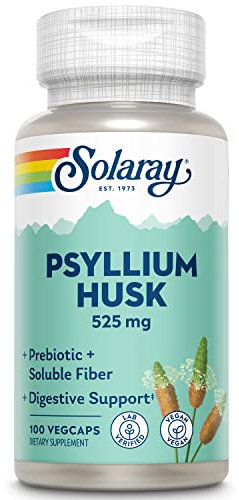 Solaray Flohsamen (Psyllium Husk) | 100 Kapseln | vegan | ohne Gentechnik | glutenfrei | laborgeprüft | ohne Zusatzstoffe | Nahrungsergänzungsmittel mit Flohsamenschalen | reich an Ballaststoffen