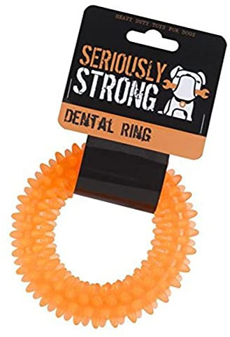 Petface (Seriously Strong by Petface) Dental Ring Dog Toy, Orange