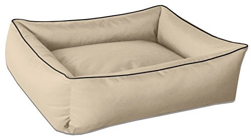BedDog Hundebett MAX, Hundekissen mit abziehbaren waschbaren Bezug, Hundekorb, Hundesofa, für große Hunde, XXL, beige