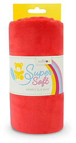 kullaloo Supersoft Plüsch Stoff Shorty in vielen Farben - 1,5mm Florlänge, EN 71-3 & EN 71-9 Zertifiziert (Cherry rot)
