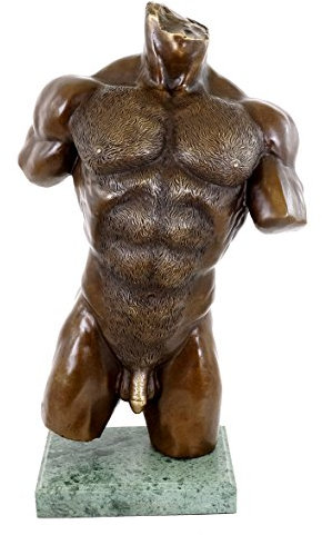 Kunst & Ambiente - Muskulöser Männertorso - Erotische Gay Akt Bronze Skulptur - M. Nick - Akt Statue kaufen - Männer Akt Bronzefigur
