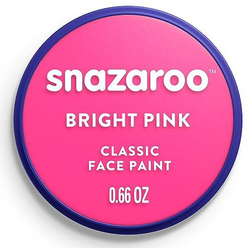 Snazaroo - Pittura Per Viso e Corpo, Trucchi da Viso per Travestimenti, per Bambini e Adulti, 18ML, Colore Rosa Brillante