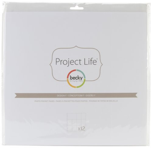 Becky Higgins 380009 Project Life Photo Pocket Page Protector-12 x Design F (12 Stück), Weiß