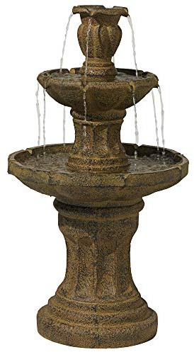 Tuscan Garden 41 1/2 Dark Stone Finish Traditional Tiered Outdoor Fountain