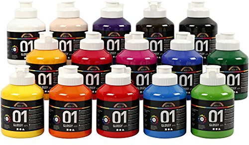 A-COLOR Acrylfarbe, 15 x 500 ml.