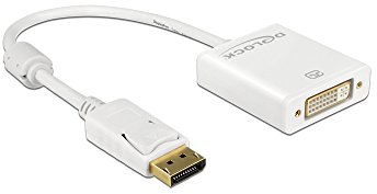 Delock Adapter Displayport 1.2 Stecker > DVI Buchse 4K Aktiv weiß