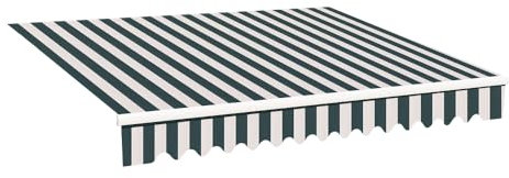 Green Bay 2x1.5m Garden Awning Replacement Fabric Top Cover Front Valance Green-White