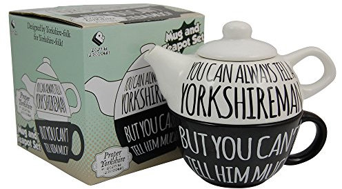 Pop Art Products Yorkshire Always Tell a Yorkshireman Teapot and Mug - Gift Boxed Teapot and Mug Cup